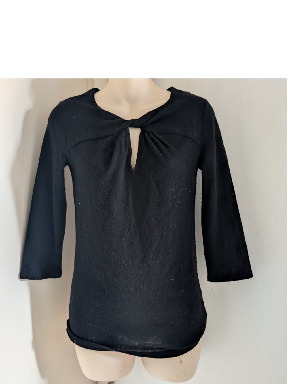 Vintage Club Monaco Black Keyhole Twisted Neckline Knit Sweater, size small